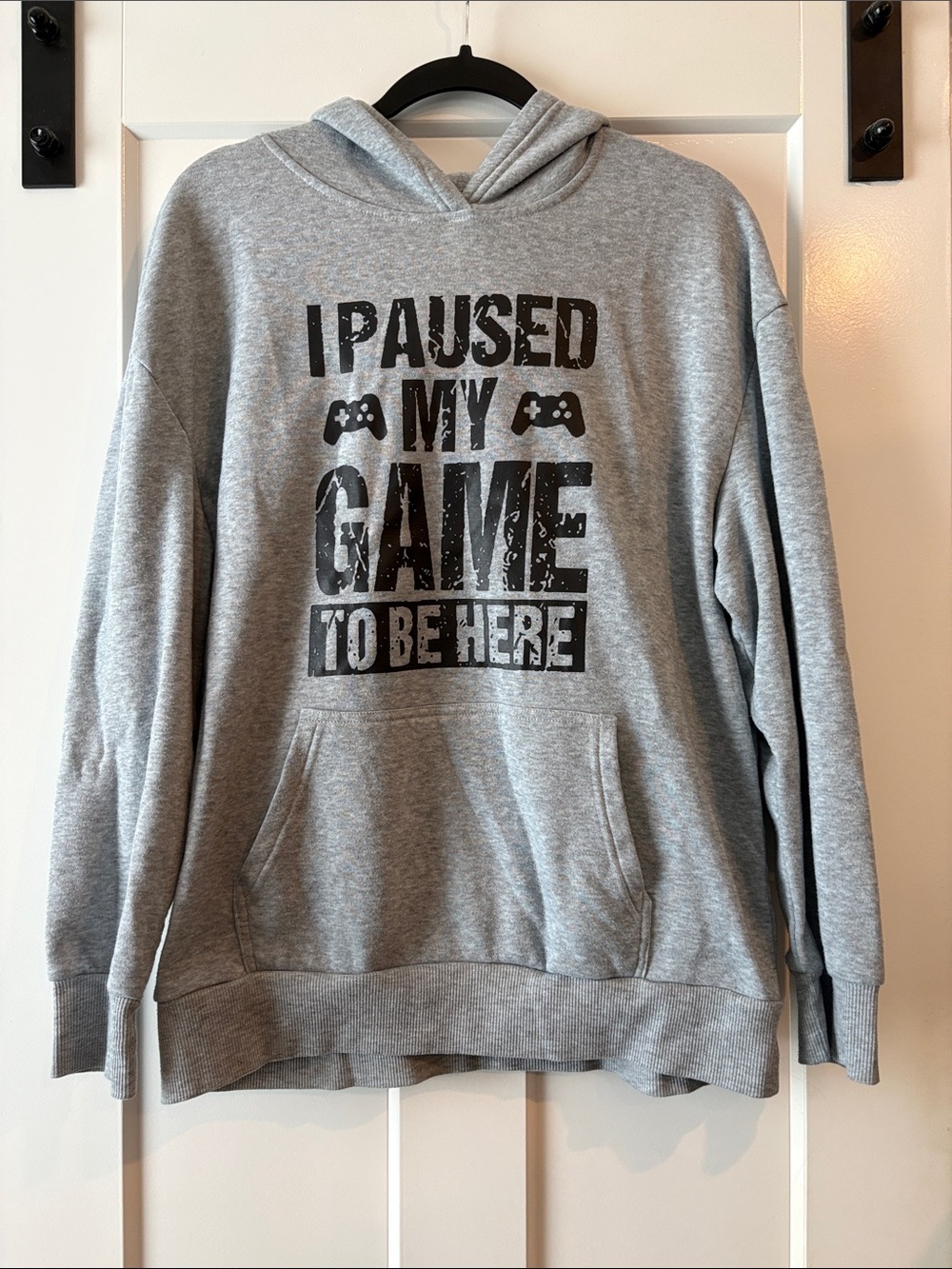 Gray "I Paused My Game To Be Here" Pullover Hoodie